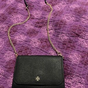 Tory Burch Black Crossbody with Gold Emblem